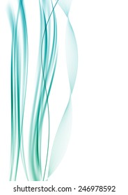 blue green turquoise vertical moving swoosh waves with sharp lines. vector illustration