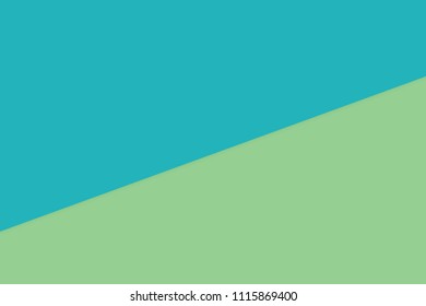 blue green two color soft paper pastel background, minimal flat lay style for fashionable cosmetics pastel color top view banner, wallpaper geometric flat lay style abstract overlays backdrop (vector)