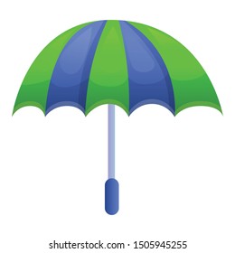 Blue green umbrella icon. Cartoon of blue green umbrella vector icon for web design isolated on white background