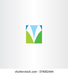 blue green v letter vector icon symbol design