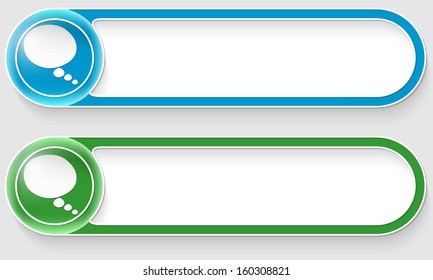 blue and green vector abstract buttons with speech bubble