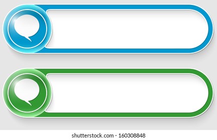 blue and green vector abstract buttons with speech bubbles