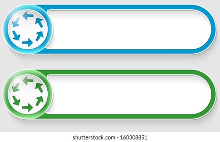blue and green vector abstract buttons with arrows