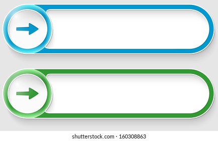 blue and green vector abstract buttons with arrow