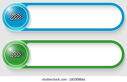 blue and green vector abstract buttons with arrows