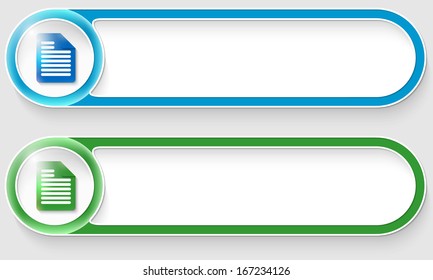 blue and green vector abstract buttons with notes icon