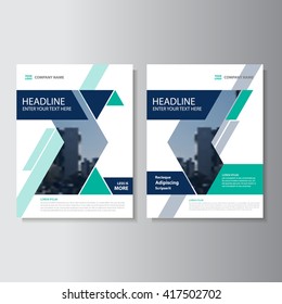 Blue green Vector annual report Leaflet Brochure Flyer template design, book cover layout design, Abstract blue green presentation templates