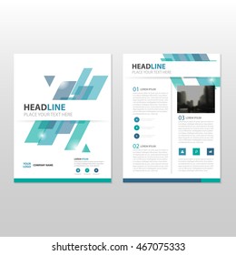 Blue green Vector annual report Leaflet Brochure Flyer template design, book cover layout design
