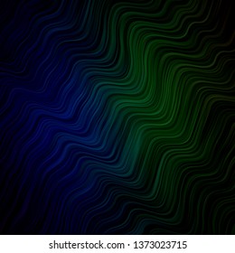 Blue, Green vector background with bent lines. Colorful illustration with curved lines. Pattern for websites, landing pages.