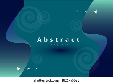 
blue green vector background with wavy lines and spiral