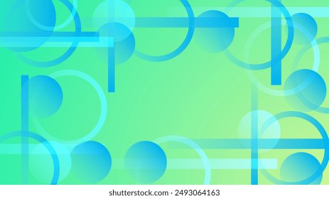 Blue and green vector minimalist simple abstract geometric background