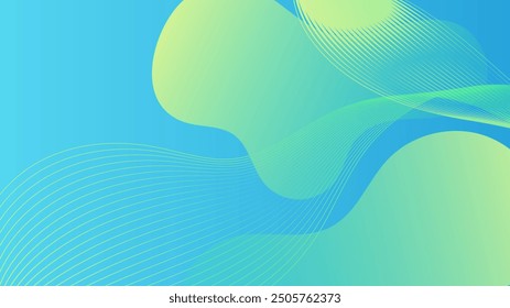 Blue and green vector modern and simple background with shapes