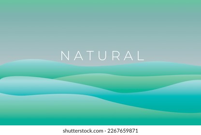 Olas de volumen verde azul fondo abstracto, fondo ecológico natural o fondo de presentación, abstracto