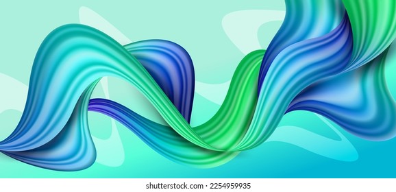Blue Green Wave Background   