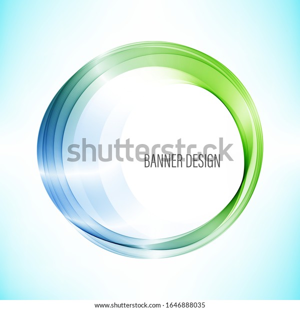 \
Blue and green wave background in a circle\
.Vector background of wavy\
lines.