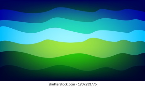 Blue and green wave with gradient background nice for wallpaper