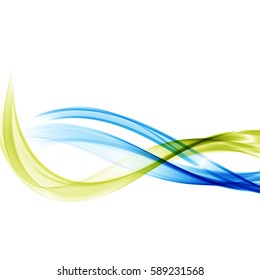 Blue and green wave on white background.Abstract background.Design element.
