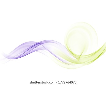 
Blue and green wave stream. Vector stream of the current wave.