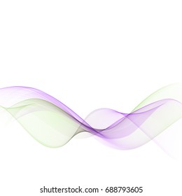 Blue and green waves background.Transparent waves smoke on a white background.Design element