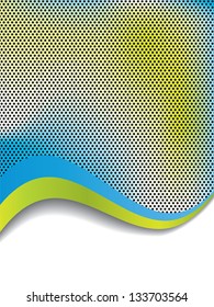 Blue and green waves with dotted background