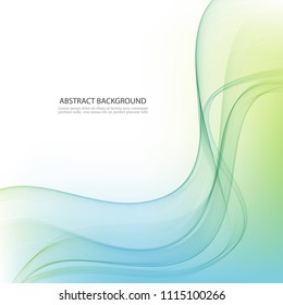 Blue and green waves.Abstract wave vector background.