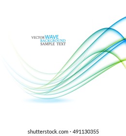 Blue and green wavy lines on a white background.Background in technology,medicine,business