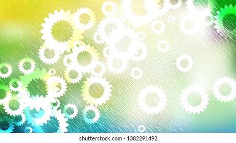 Blue Green and White Floral Background Vector Image