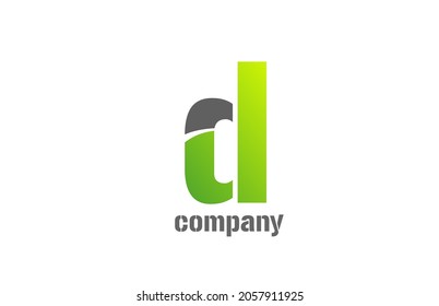 blue green white logo d alphabet letter design icon for company. Suitable as a business logotype 
