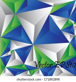 blue green white triangle background