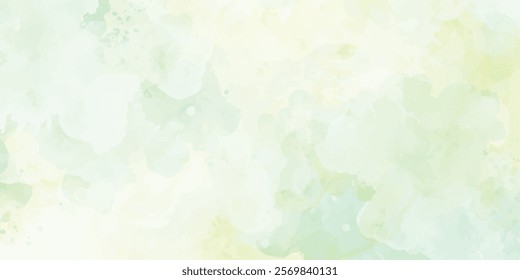 Blue green and white watercolor abstract color splash design background shades of blue and green on a white background, copy space