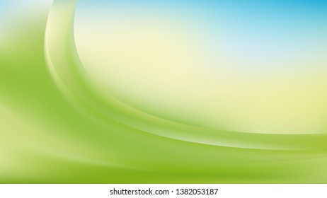 Blue Green and White Wave Background Template Design
