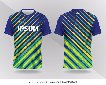 azul verde amarelo abstrato fundo e padrão para o design da camisa de esporte e maquete.