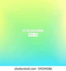 Blue, green, yellow blur gradient. Vector, eps10. Holographic background.