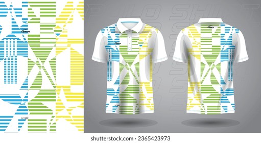 blue green yellow color polo sport jersey template