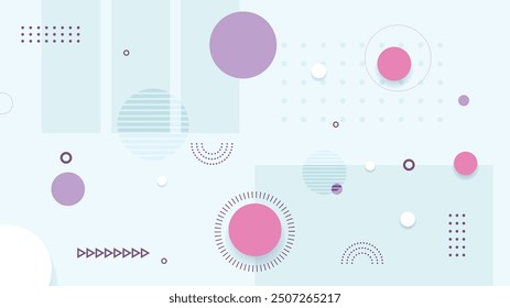 Blue green and yellow flat abstract shapes geometric background. Applicable for presentation, covers, posters and banner