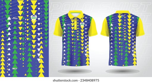 blue green yellow polo sport shirt sublimation jersey template