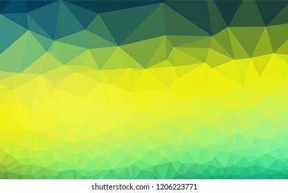 Blue, Green, Yellow vector shining hexagonal background. Shining colored illustration