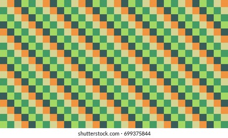 Blue, Green, Yellow Vector Vintage Checker Pattern for Background