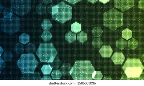 Blue and GreenDigital Technology on Circuit Microchip Background,Hi-tech Digital and Internet Concept design,Free Space For text in put,Vector illustration.