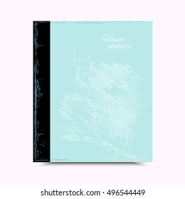 Blue greeting card. Vector vintage background.  Abstract sketch element. Birthday party.