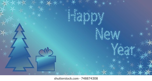 blue greetings to the new year