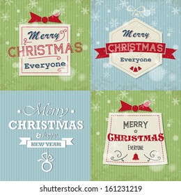 blue and gren retro christmas cards. christmas concept