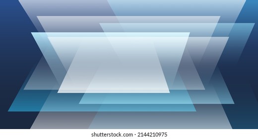 Blue and Grey 3D Geometric Shapes - Multi Pupose Abstract Background Design Template, Vector Applicable for Web, Technology or Science, Base for Presetnations, Posters, Placards, Covers or Brochures