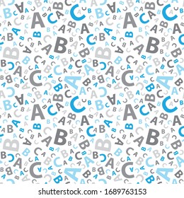 Hintergrund der blauen und grauen Buchstaben