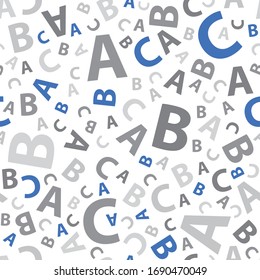 Blue and grey abc letter background seamless