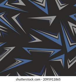 blue grey Abstract geometric seamless pattern with polygonal shapes. Modern digital camouflage textured racing vinyl print pattern. Vector background.	
