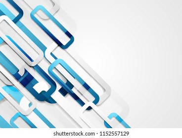 Blue and grey abstract hi-tech shapes digital pattern design. Vector modern futuristic background