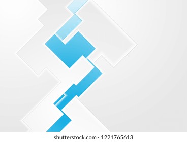 Blue and grey abstract technology minimal background. Vector design