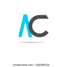 blue grey Ac initials letter logo vector image 19