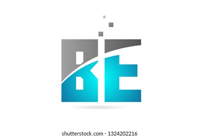 blue grey alphabet letter BE B E logo combination design suitable for a company or business